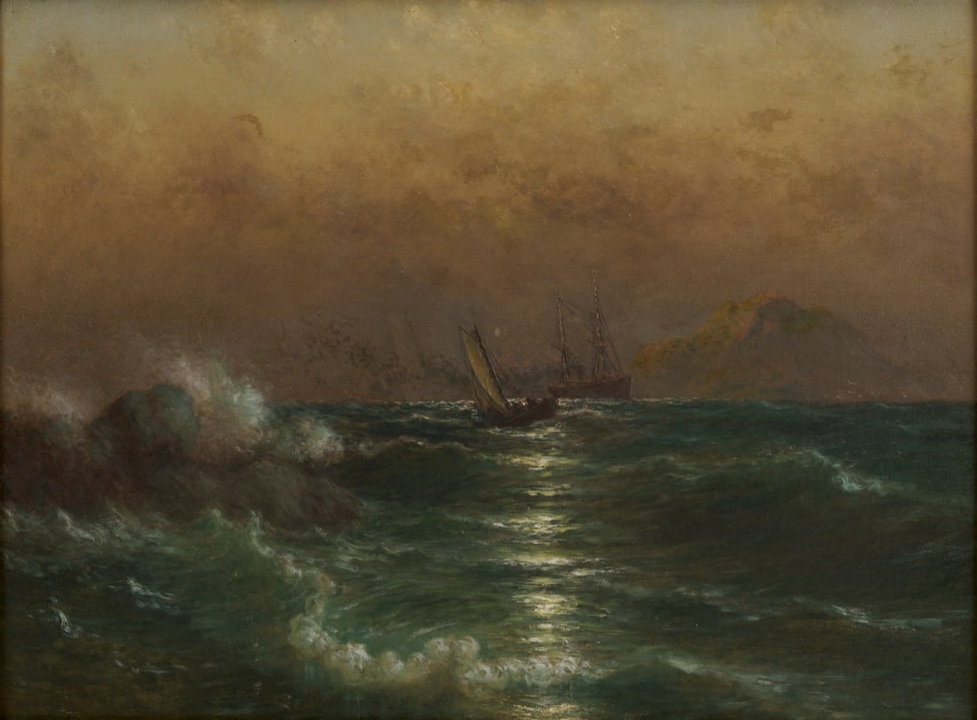 John Hammerstad Oil on Canvas Seascape (1 of 9)
