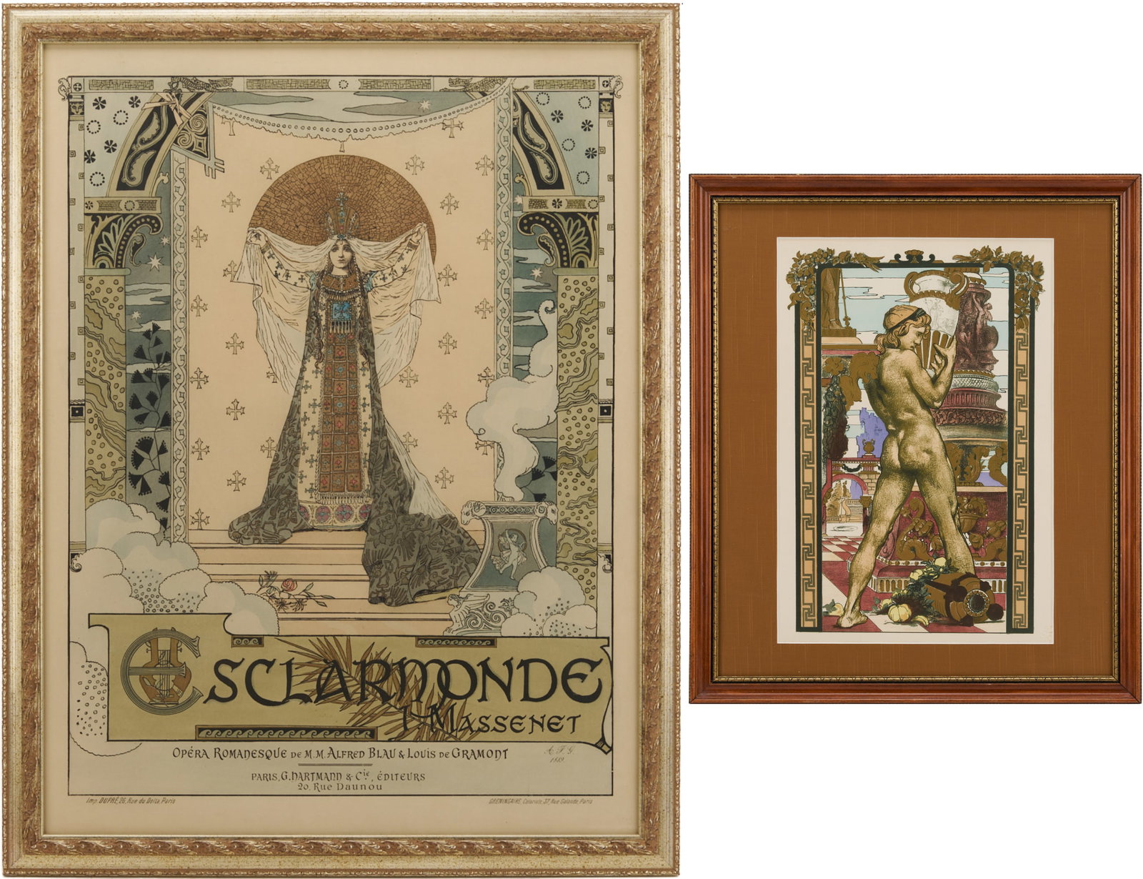 2 French Art Nouveau Works: Gorguet Opera Poster & Desvallieres Print (1 of 15)