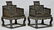 Pair of Chinese Hardwood Throne Form Armchairs, Modern