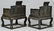 Pair of Chinese Hardwood Throne Form Armchairs, Modern - 7