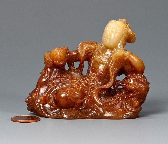 Chinese Jade Figural Buddha Carving (1 of 7)