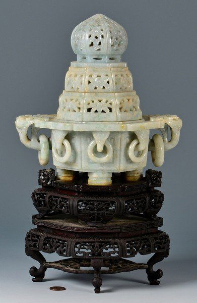 Chinese Carved Jade Censer Lamp (1 of 10)