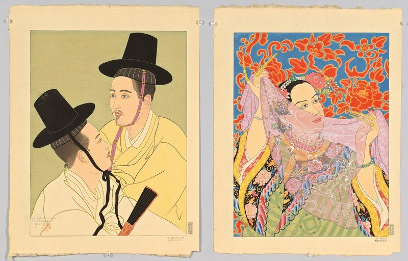 2 Paul Jacoulet Colored Woodblocks (1 of 10)