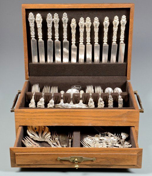 Whiting Lily Sterling flatware, 103 pieces (1 of 10)