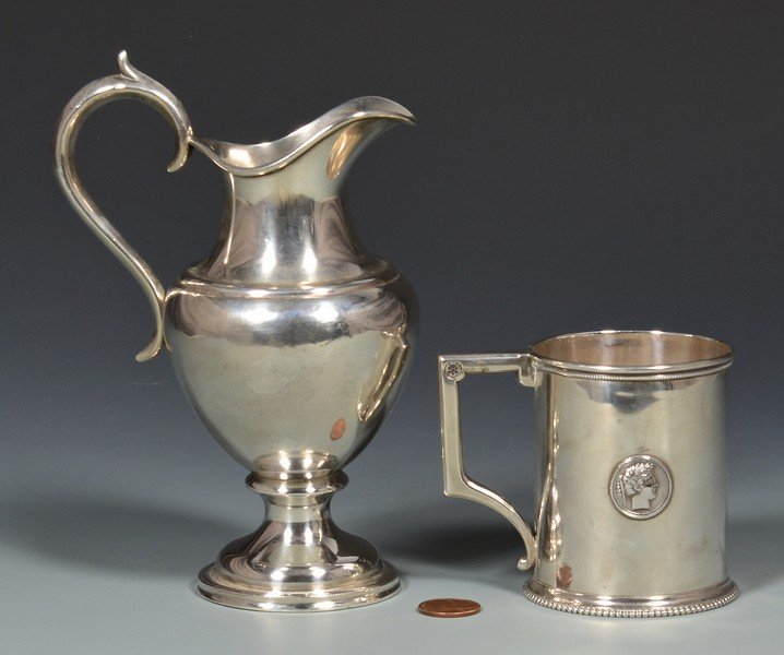 Medallion Cup and Jaccard Creamer, coin silver (1 of 10)