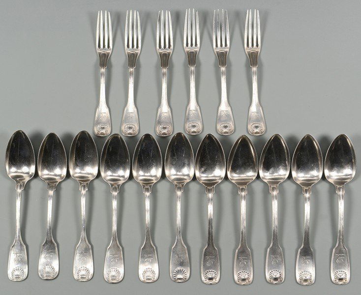 17 Pcs R & A Campbell Coin Silver Flatware (1 of 8)