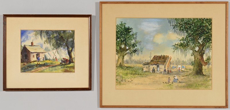 2 Watercolors of African-American Homesteads, incl. (1 of 10)