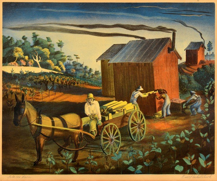 Buell Whitehead Lithograph "Tobacco Barn" (1 of 8)