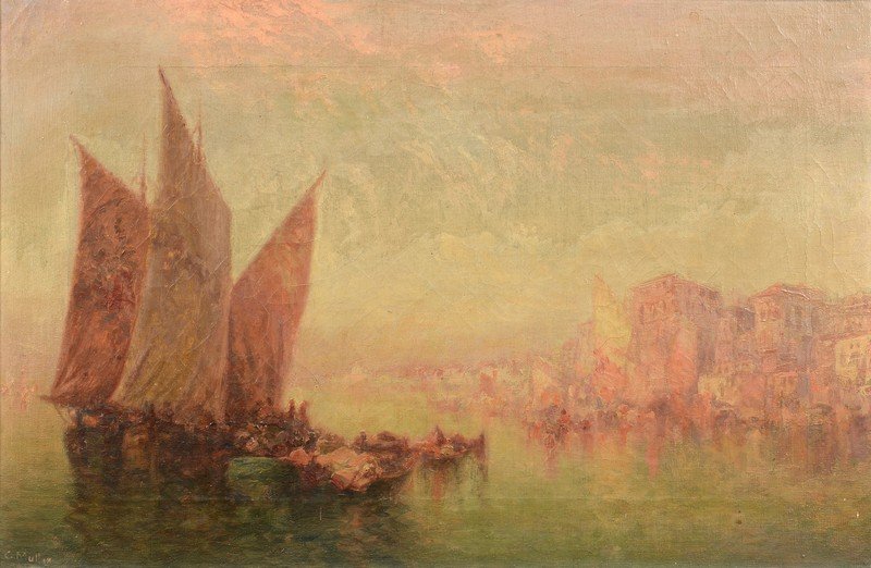 C. Muller Oil Marine Harbor Scene (1 of 9)