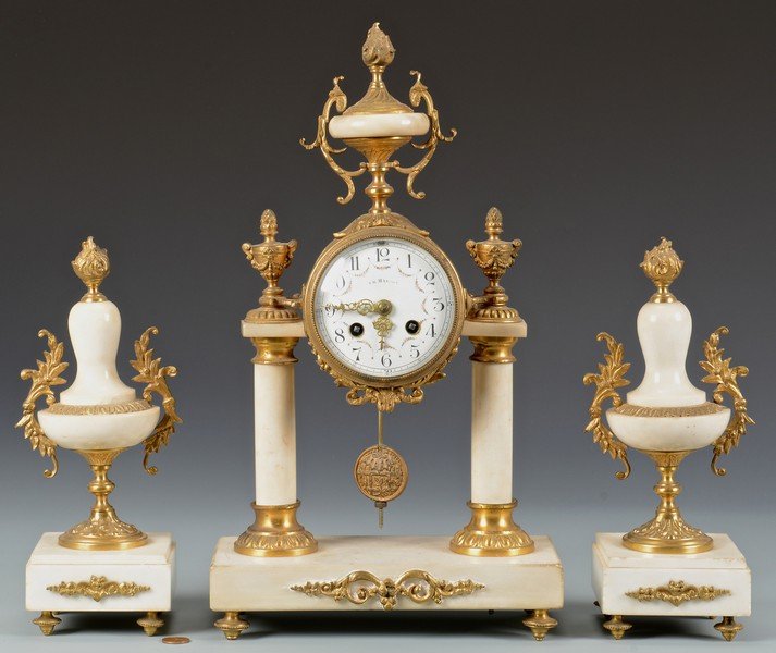 French Portico Clock and Garniture (1 of 10)