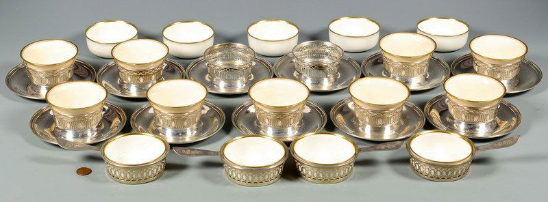 15 Sterling Cup Holders w/ Porcelain Liners (1 of 10)