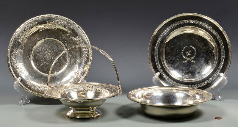 Sterling Silver Basket, Bowls and Tray (1 of 10)