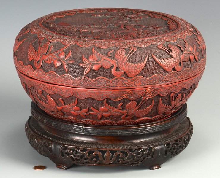 Chinese Cinnabar Covered Round Box (1 of 10)
