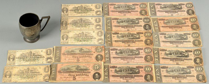 Archive of Confederate Currency & Premium Cup (1 of 10)