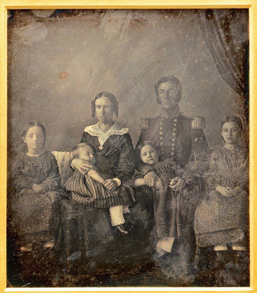 3/4 Plate Dag of Officer and Family, c. 1845 (1 of 9)