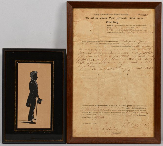 TN Gov. Carroll Signed Document & Silhouette, poss. (1 of 10)