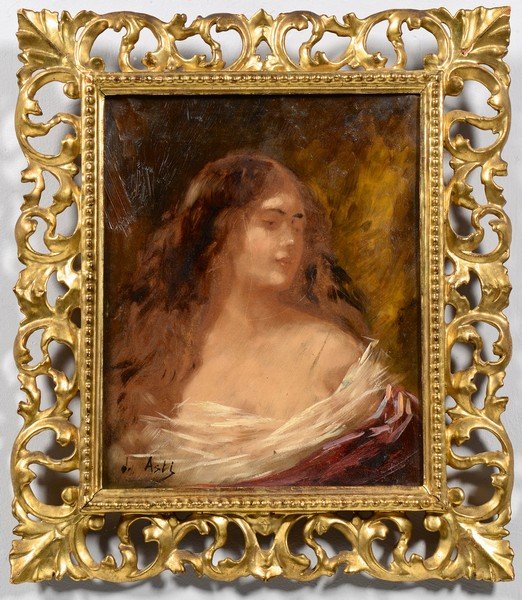 Angelo Asti, Oil on Canvas Portrait of a Lady (1 of 8)