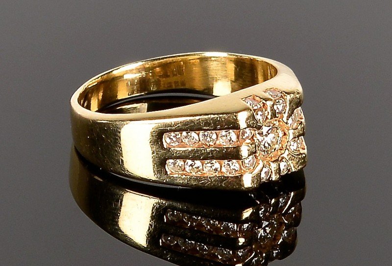 14k Diamond Gents Ring (1 of 6)