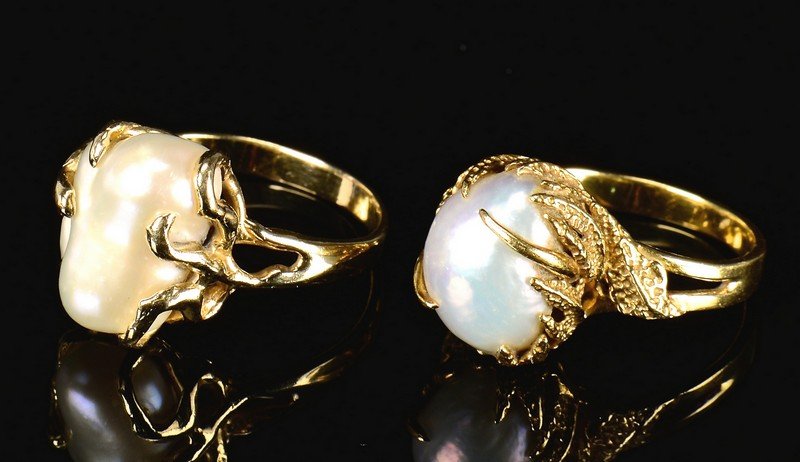 18k & 14k Baroque Pearl Rings (1 of 10)