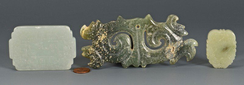 3 Carved Jade pendants (1 of 10)