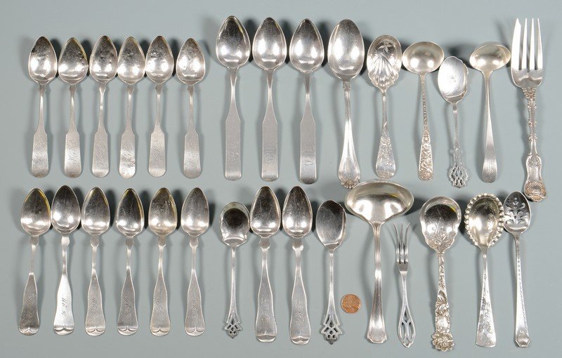 29 pieces coin and sterling flatware (1 of 10)