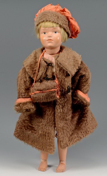 Schoenhut Child Doll w/ Mohair Coat (1 of 8)