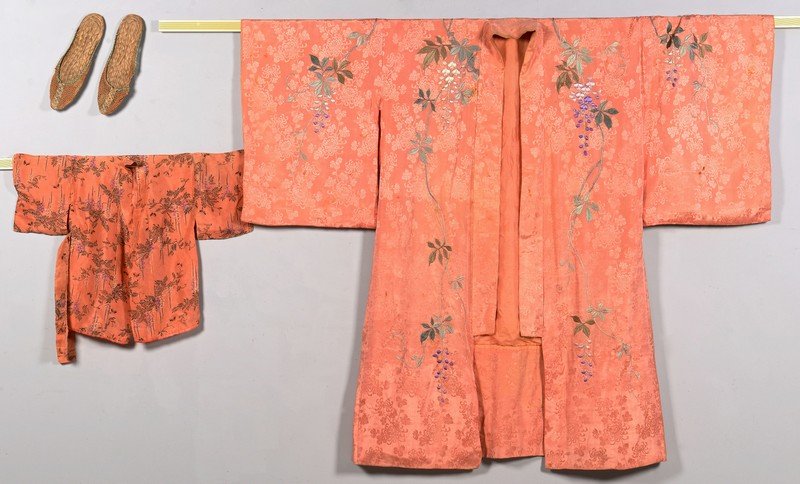 2 Japanese Silk Kimonos & Pr. Slippers (1 of 10)