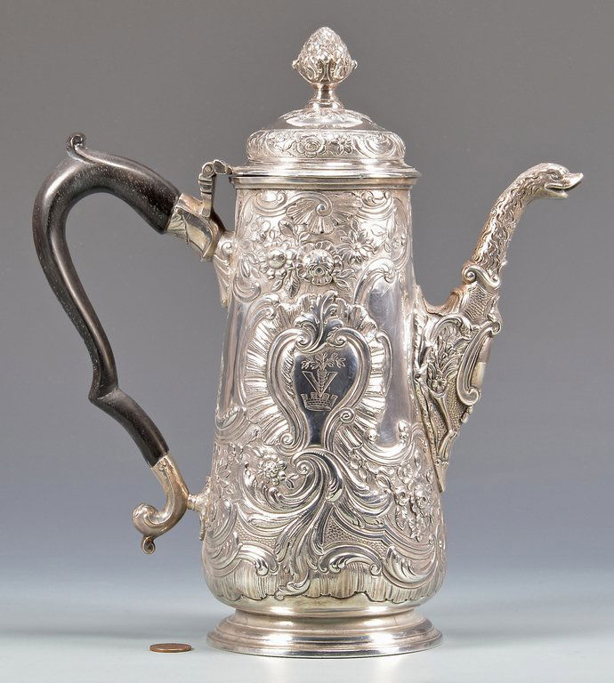 18th Cent. Irish Sterling Coffee or Chocolate Pot (1 of 10)