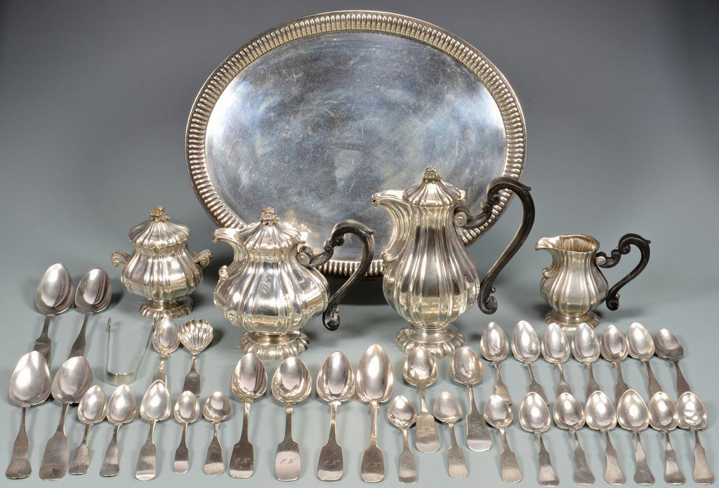 800 Silver Tea Service & Assorted Coin Silver (1 of 10)