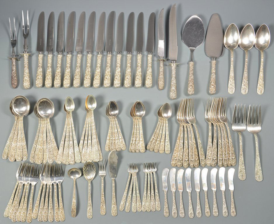 S. Kirk & Son Repousse flatware, 108 pcs (1 of 10)
