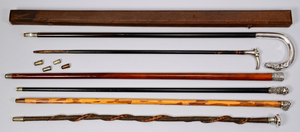 6 Walking Sticks, sev. Sterling Handles (1 of 10)