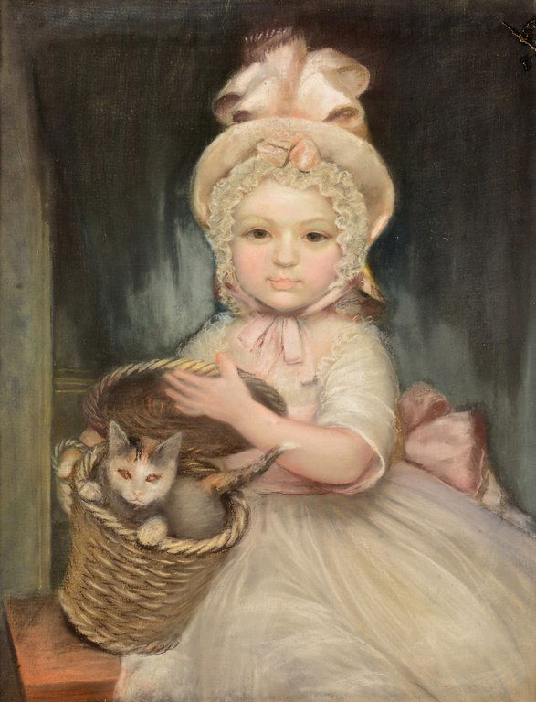 Portrait of a Girl with Kitten, late 18th C. (1 of 10)