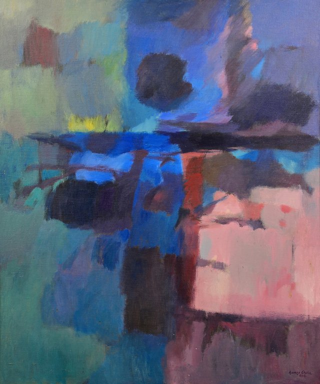 George Cress acrylic on canvas titled Night Sea (1 of 10)