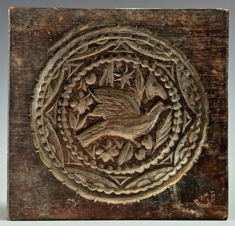 19th C Carved Mahogany Cake Board, signed Watkins (1 of 7)