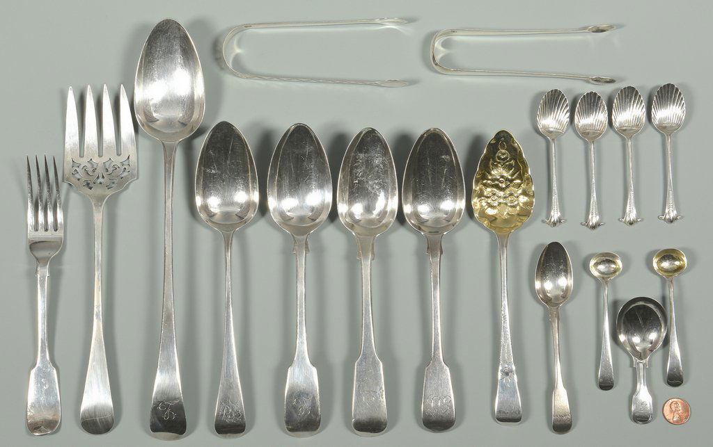 Assorted London Silver Flatware, 18 pcs (1 of 10)