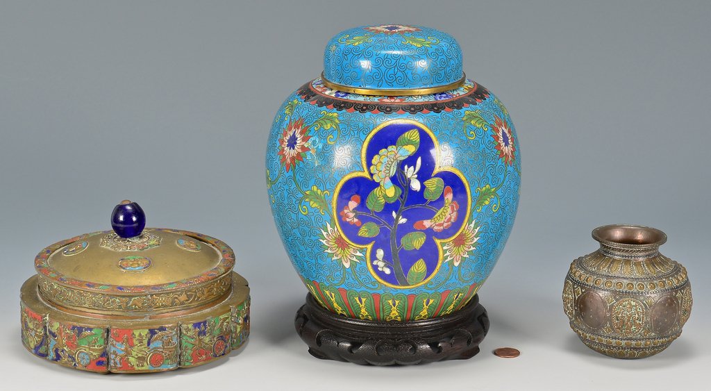 3 Asian Metal Decorative Items (1 of 10)