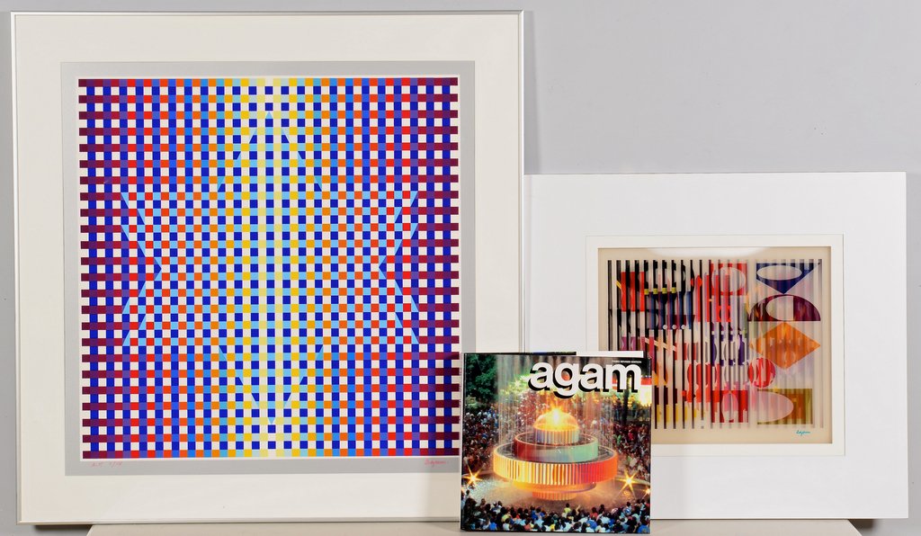 2 Yaacov Agam Serigraphs & Book (1 of 10)
