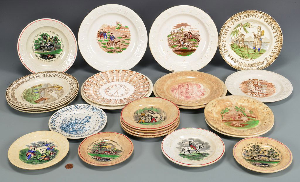 Group of 23 English ABC Pottery Plates (1 of 10)