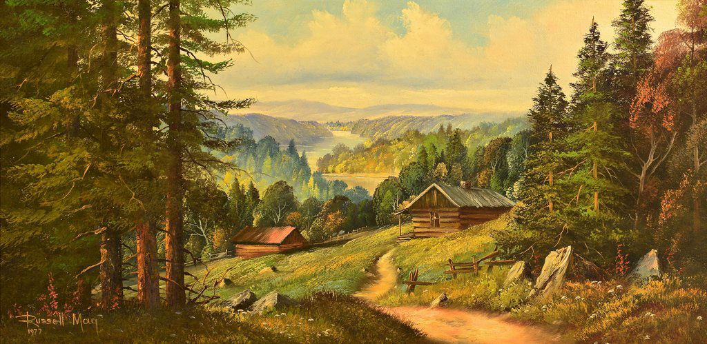 Russell May Oil on Canvas Mountain Scene (1 of 9)