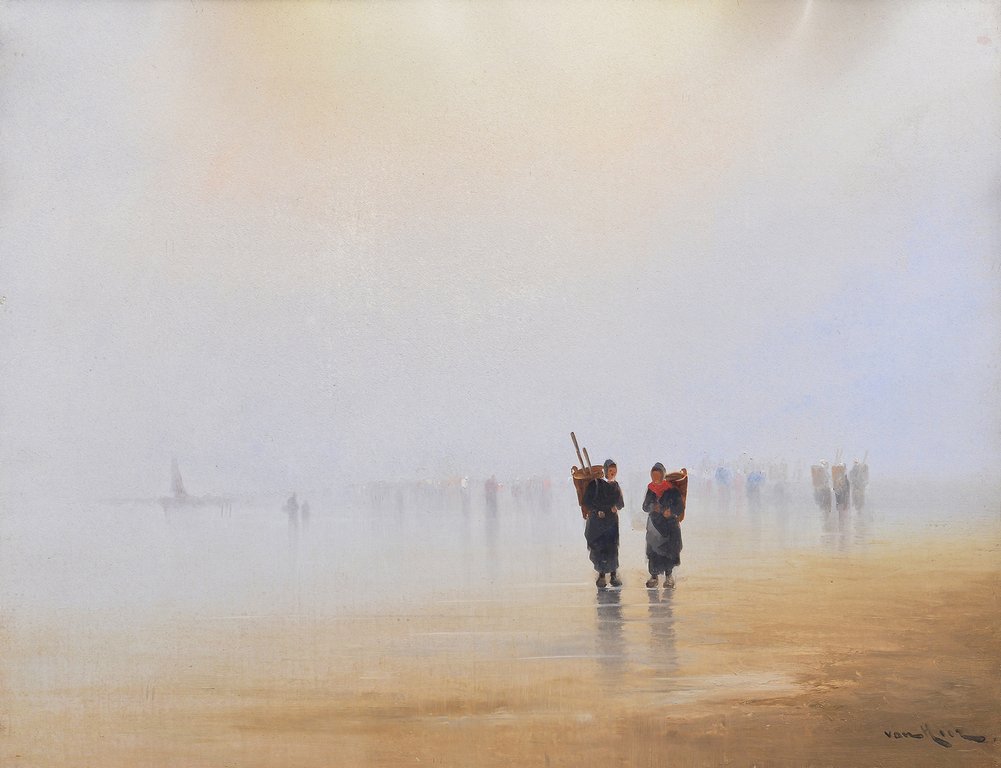 Augustus van Hier, Oil on Canvas, Clam Gatherers (1 of 6)