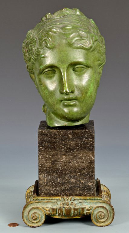 Classical Bronze Female Head Sculpture (1 of 7)