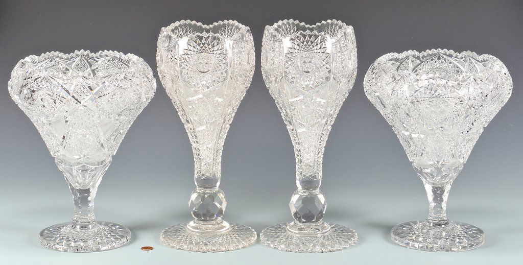 4 American Brilliant Cut Glass Vases (1 of 10)