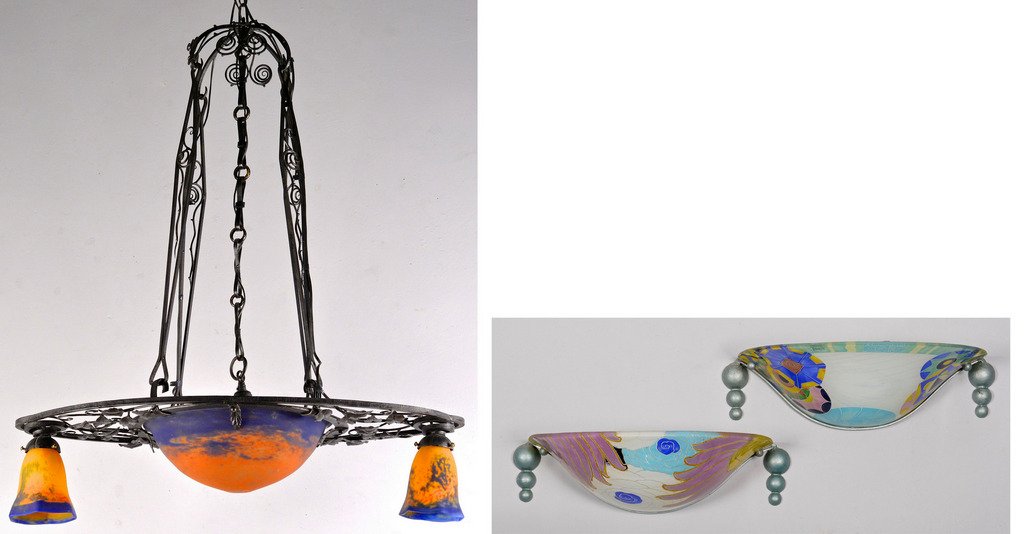 2 French Art Glass Lighting Fixtures (1 of 10)