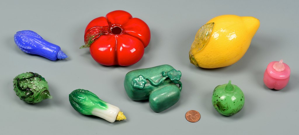 Peking Glass Fruit Snuff Bottles and ornaments (1 of 7)