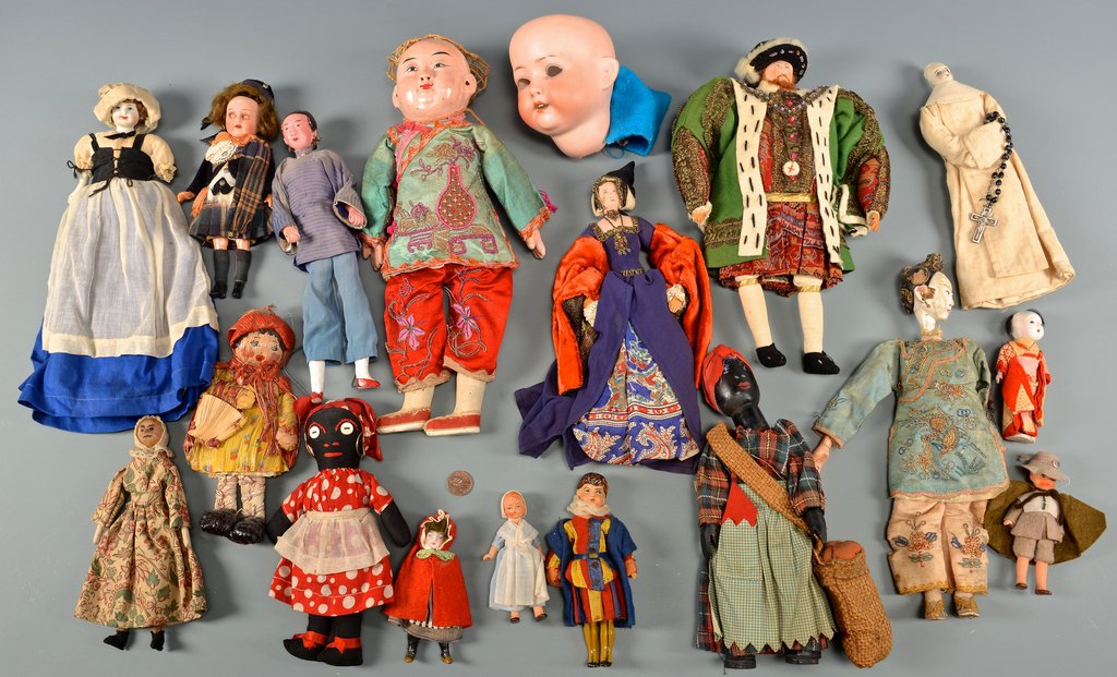Assorted Dolls, 18 items inc. Chinese Qing (1 of 10)