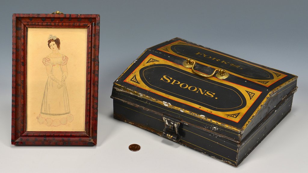 Tole Cutlery Box & Folk Art Drawing (1 of 8)