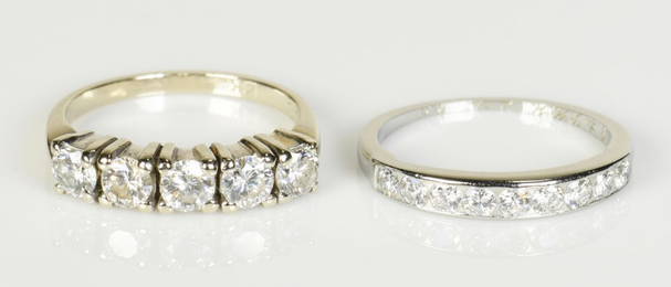 Two 14K Diamond Bands