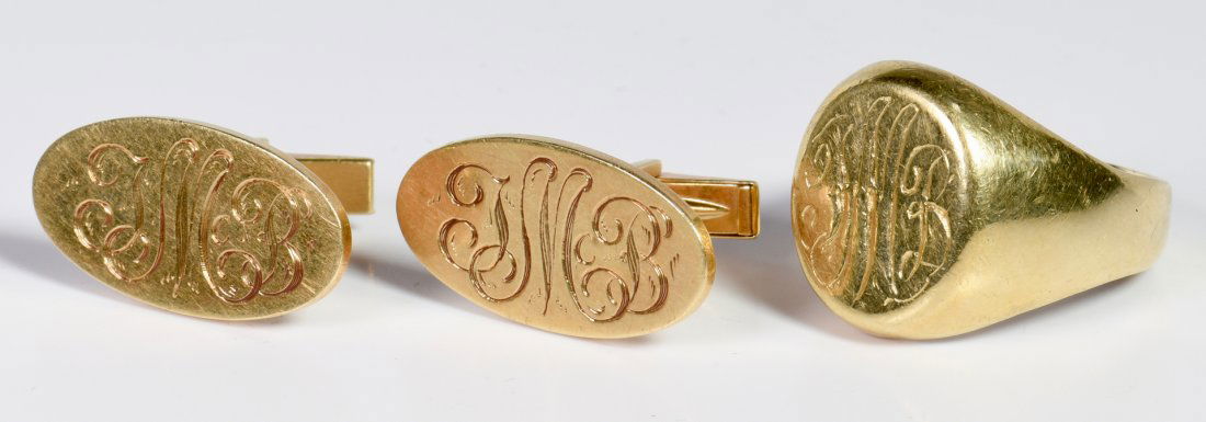 14K Signet Ring and Cufflinks (1 of 6)