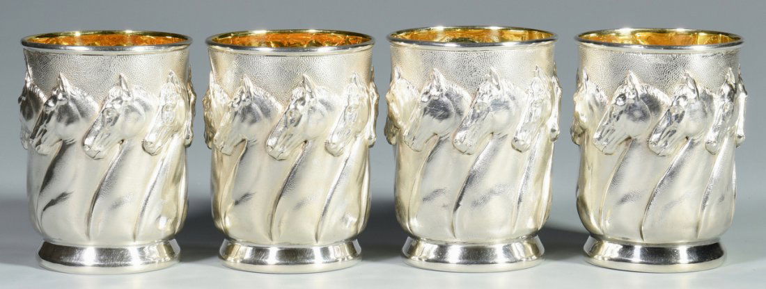 4 Galmer Sterling "Horses" Julep Cups (1 of 6)