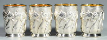 4 Galmer Sterling "Horses" Julep Cups